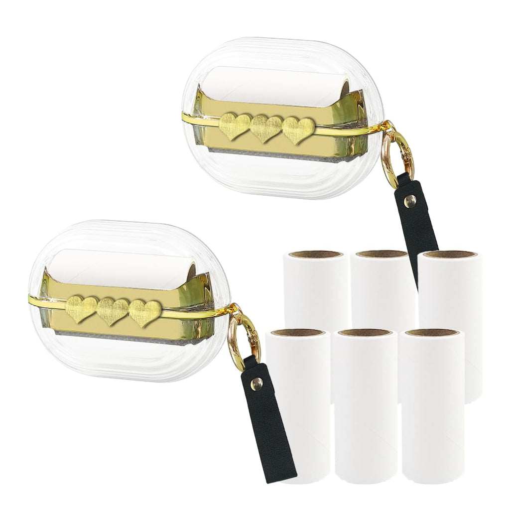 Set of 2 Mini Portable Travel Lint Rollers with Replacement Rollers – 8-Pack - Trusted Best Sellers™