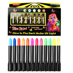 Glow-in-the-Dark Face Paint Crayon Set for Halloween