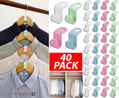 40 PCS Clothes Hanger Connector Hooks Closet Hangers Organizer Space Saving Clip