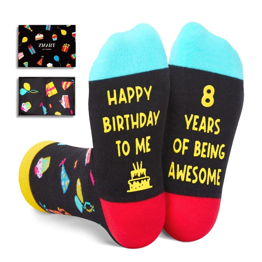 8th Birthday Party Socks – Funny Birthday Gift for Boys & Girls - Trusted Best Sellers™