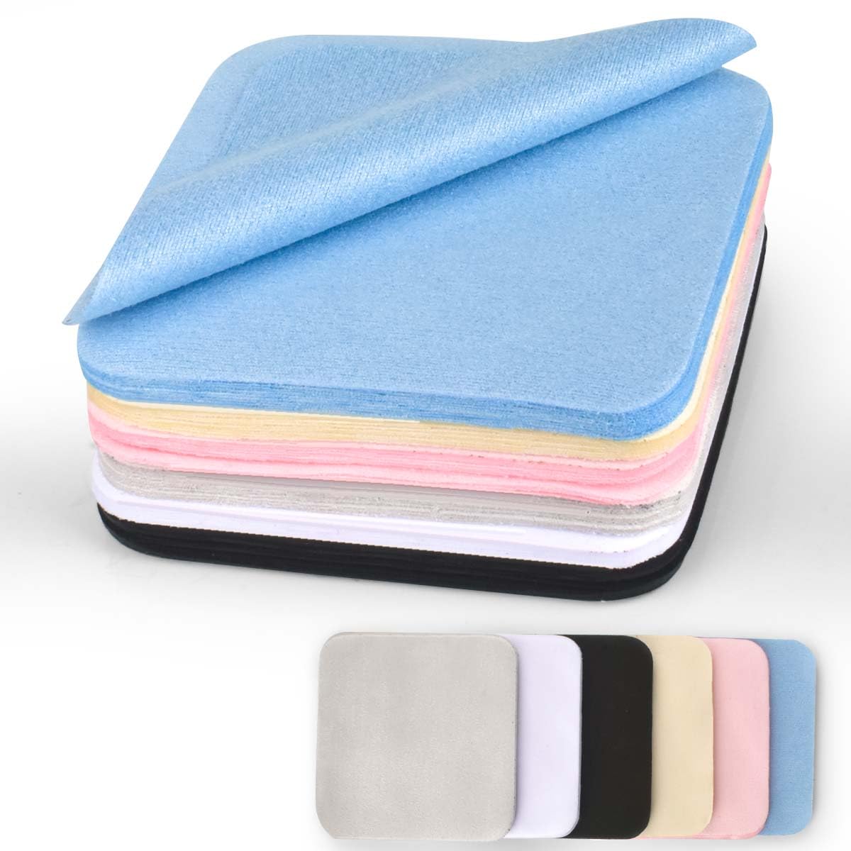 TBS 60 Pack Small Microfiber Cleaning Cloth for Eyeglasses 8x8cm/3.15x3.15in Luxury Suede Glass Cleaning Cloth Glasses Cleaner for Eye Glass Lens Cleaning Gentle and Lint-Free - Trusted Best Sellers™