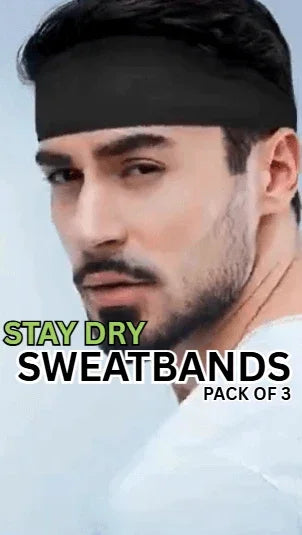 STAYDRY UNISEX SWEATBANDS - Set of 3 - Trusted Best Sellers™