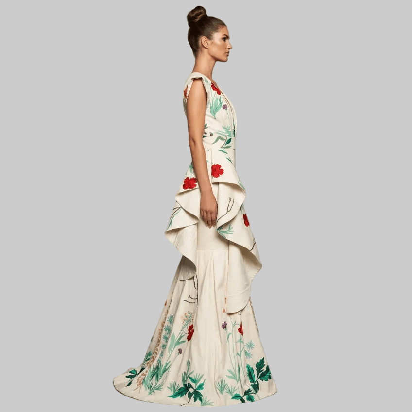 Blooming in Sonoma Asymmetrical Ruffle Botanical Column Gown - Trusted Best Sellers™. All Rights Reserved. Trusted Best Sellers LLC.