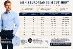Men's Slim Cut Wrinkle-Free Stretch Business Shirt – No-Iron Long Sleeve Dress Shirt