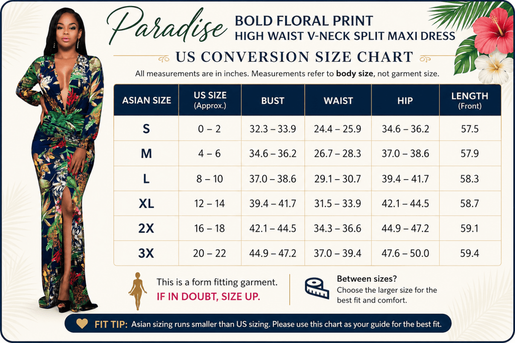 The Paradise Long-sleeved Maxi Dress - Bold Floral Print High Waist V-Neck With Split - Trusted Best Sellers™