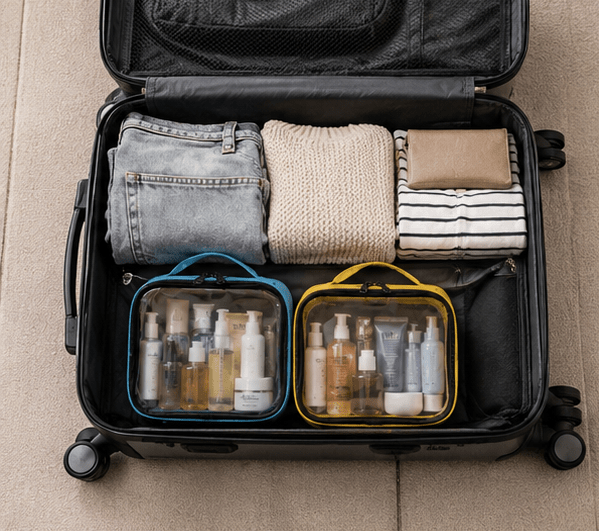 TBS Clear 3-1-1 TSA Approved Travel Toiletry Bag Quart Size Transparent Liquids Toiletries & Cosmetics Pouch for Airport Security & Waterproof & Reusable & See Through（2pcs） - Trusted Best Sellers™