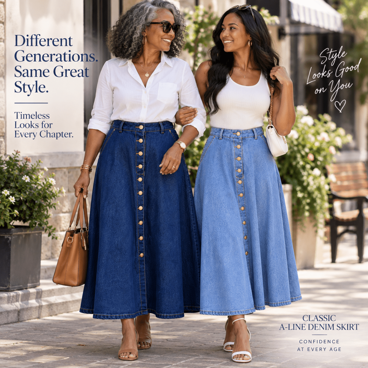 Classic A-Line Denim Skirt with Buttons - Trusted Best Sellers™. All Rights Reserved. Trusted Best Sellers LLC.