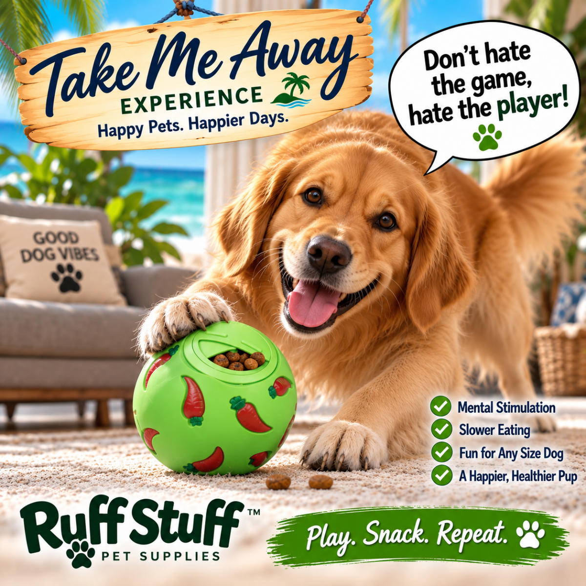 Interactive Snack Ball for Dogs - Made from Recycled Materials - Trusted Best Sellers™. All Rights Reserved. Trusted Best Sellers LLC.