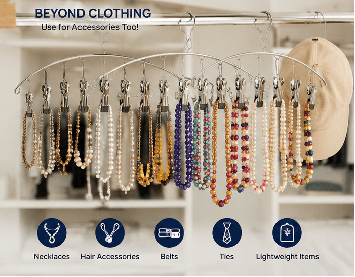 TBS Yoga Pants Clip Hangers – Stainless Steel Multi-Use Organizers - Trusted Best Sellers™