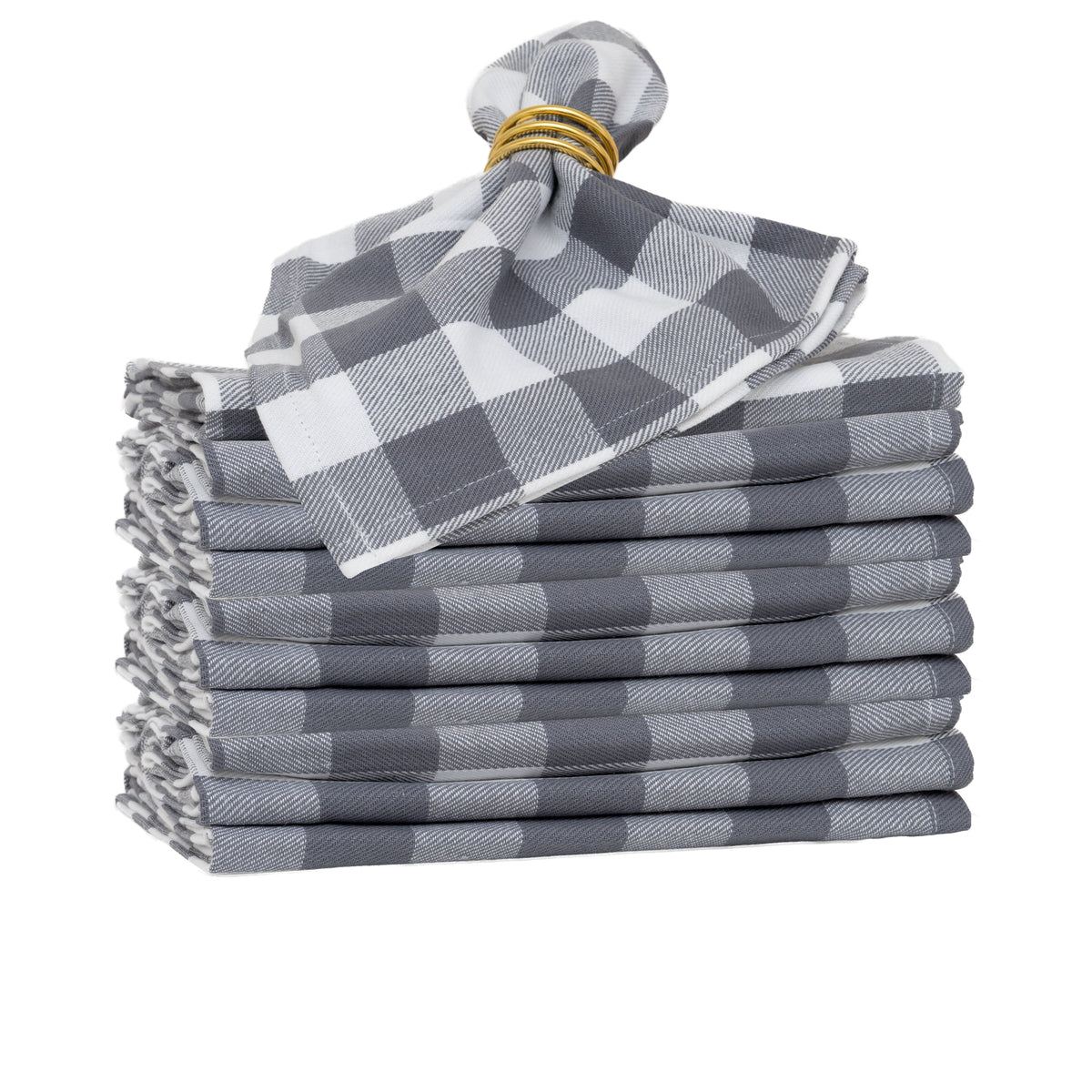 The Picky Fabric Dinner Napkins - Plaid Patterns - Organic Fabric Mart