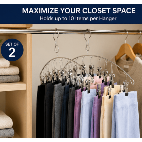 TBS Yoga Pants Clip Hangers – Stainless Steel Multi-Use Organizers - Trusted Best Sellers™