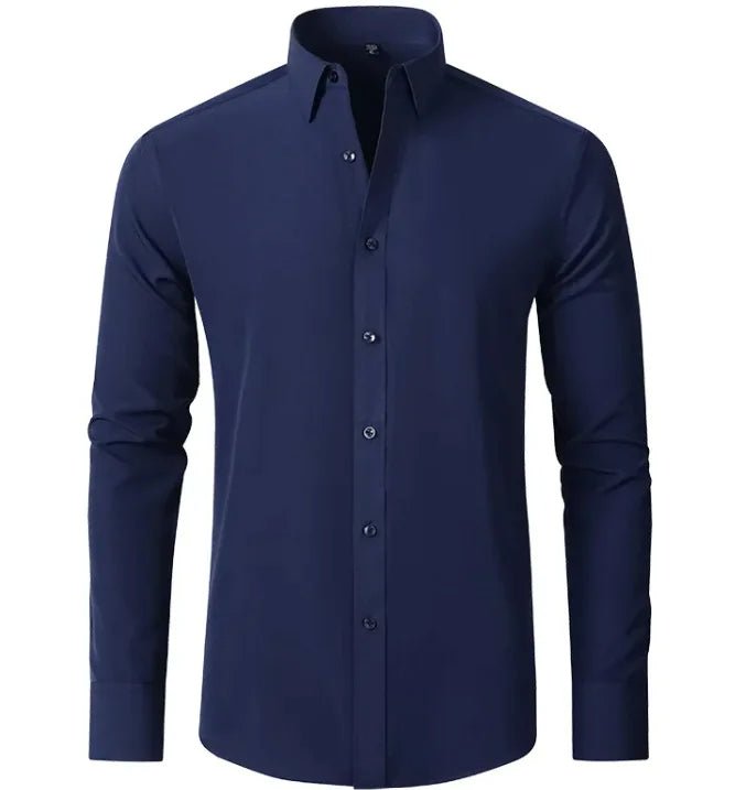 Men's Slim Cut Wrinkle-Free Stretch Business Shirt – No-Iron Long Sleeve Dress Shirt - Trusted Best Sellers™