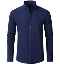 Men's Wrinkle-Free Stretch Business Shirt – Non-Iron Long Sleeve Dress Shirt