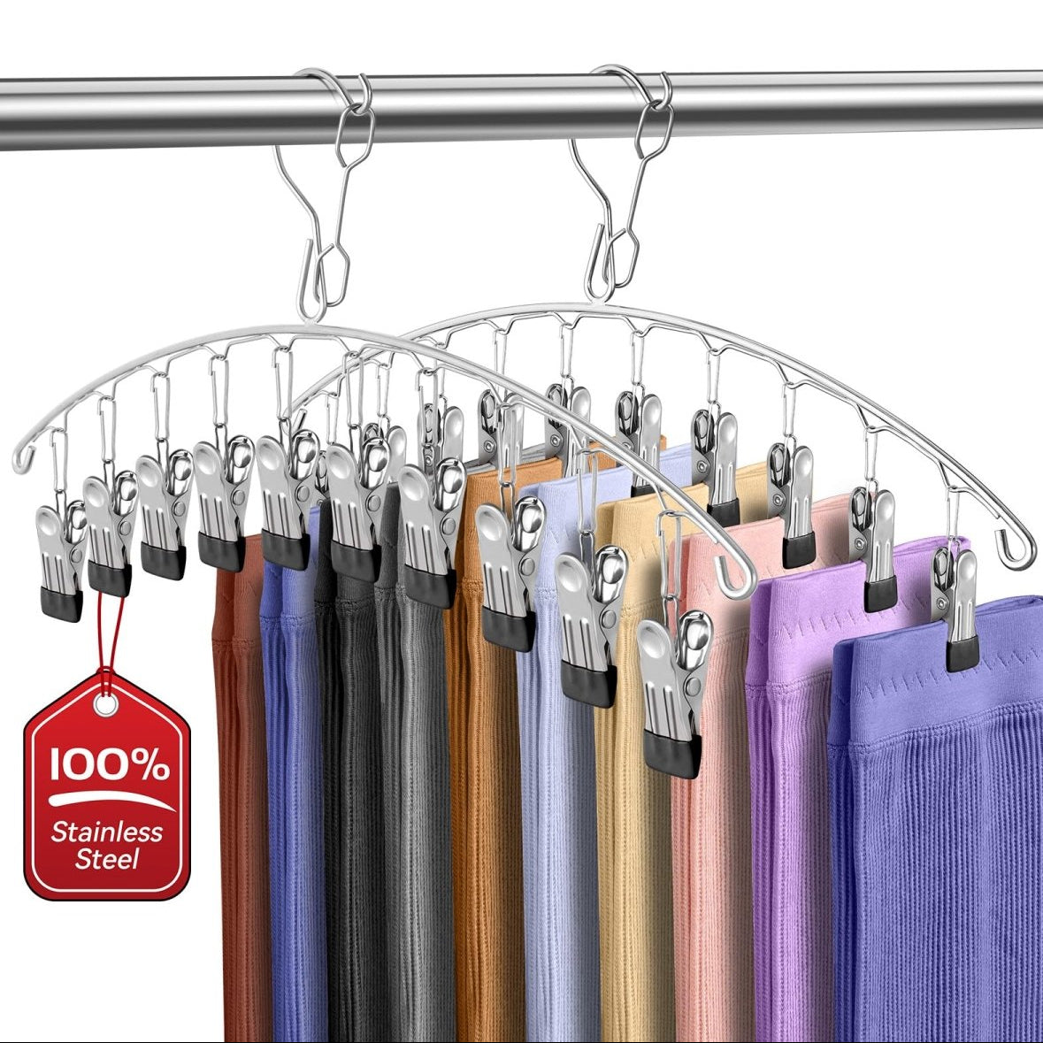 TBS Yoga Pants Clip Hangers – Stainless Steel Multi-Use Organizers - Trusted Best Sellers™