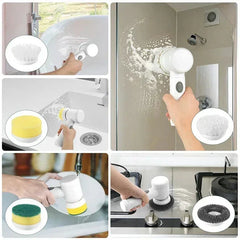 5-in-1 Electric Spin Brush - Power Scrubber With 5 Replaceable Brush Heads - Trusted Best Sellers™