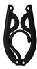 Black metal bracket on a white background