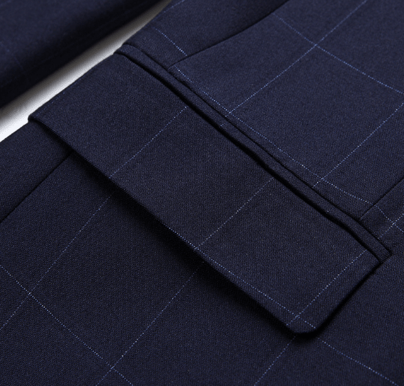 Classic Tailored Fit Men's Suit – Classic Navy Muted Windowpane Check - Trusted Best Sellers™