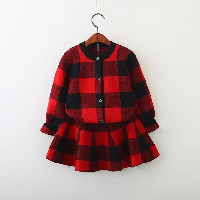 TBS Girls Classic Check Jacket & Skirt Set - Trusted Best Sellers™