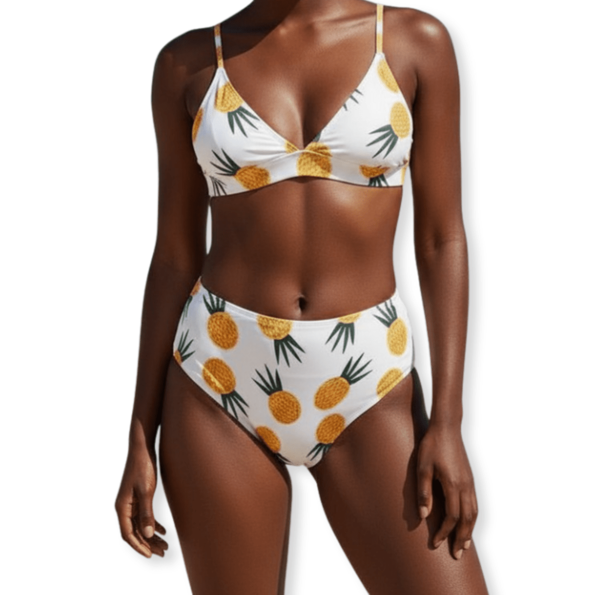 Fru-kini Watermelon/Pineapple Print Bikini - U.S. Sizes 6 - 10 - Playful Summer Vibes in Red & Yellow - Comfortable Polyester Fabric - Sizes S, M, L - Perfect Beach Wardrobe Piece - Trusted Best Sellers™