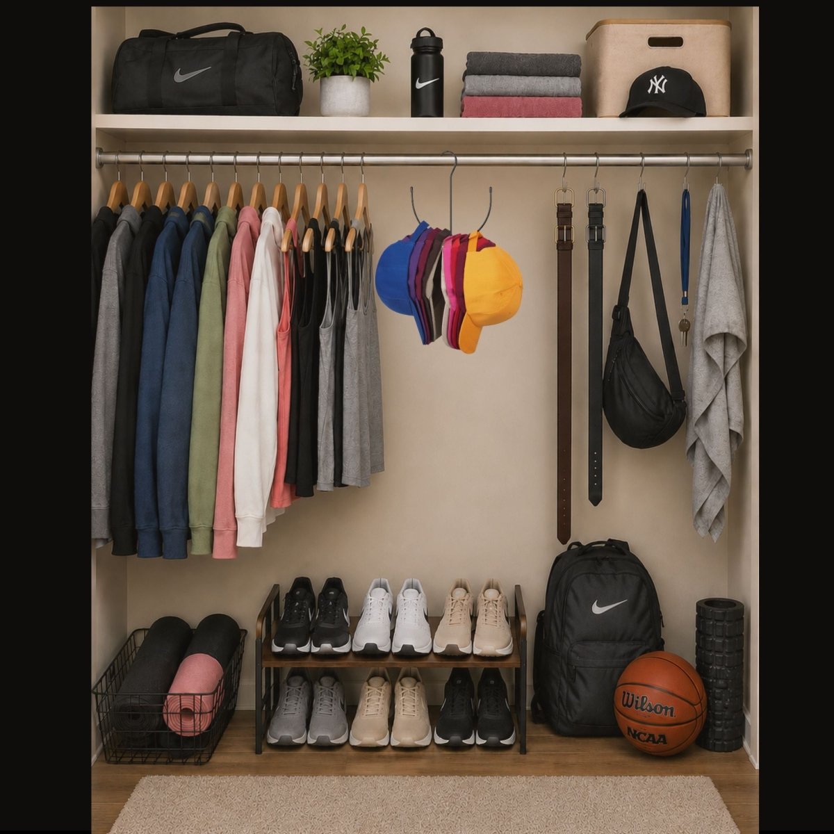 TBS Metal Closet Hat Organizer Hat Racks for 10 Baseball Caps - Trusted Best Sellers™