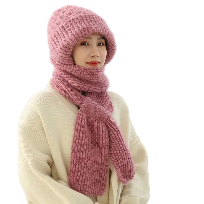 Women's Warm Winter Knitted Fleece-lined Scarf And Hat - Trusted Best Sellers™