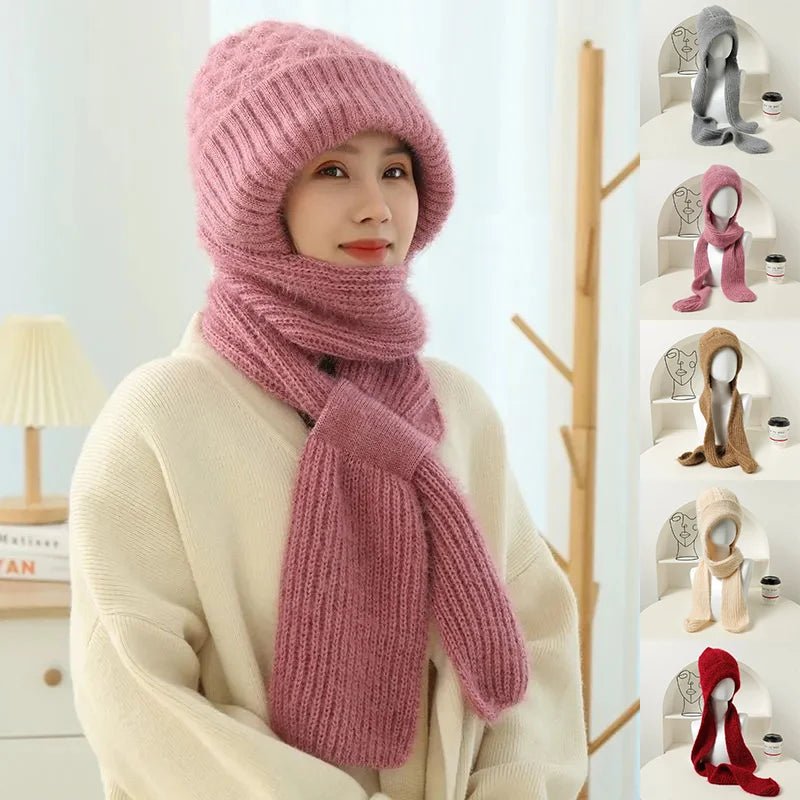 Women's Warm Winter Knitted Fleece-lined Scarf And Hat - Trusted Best Sellers™