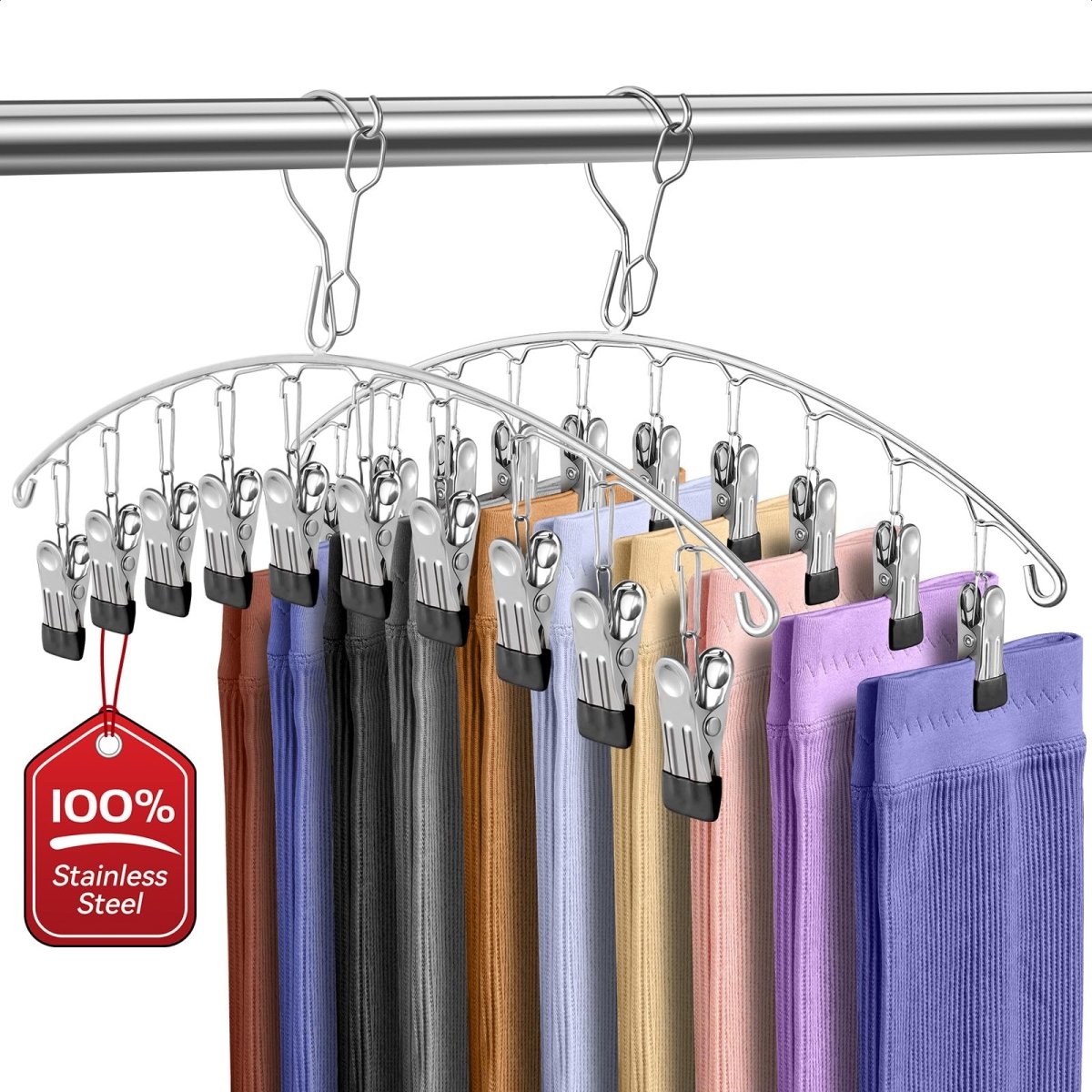 TBS Yoga Pants Clip Hangers – Stainless Steel Multi-Use Organizers - Trusted Best Sellers™