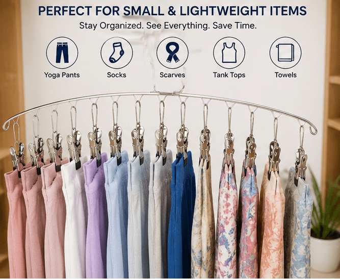 TBS Yoga Pants Clip Hangers – Stainless Steel Multi-Use Organizers - Trusted Best Sellers™