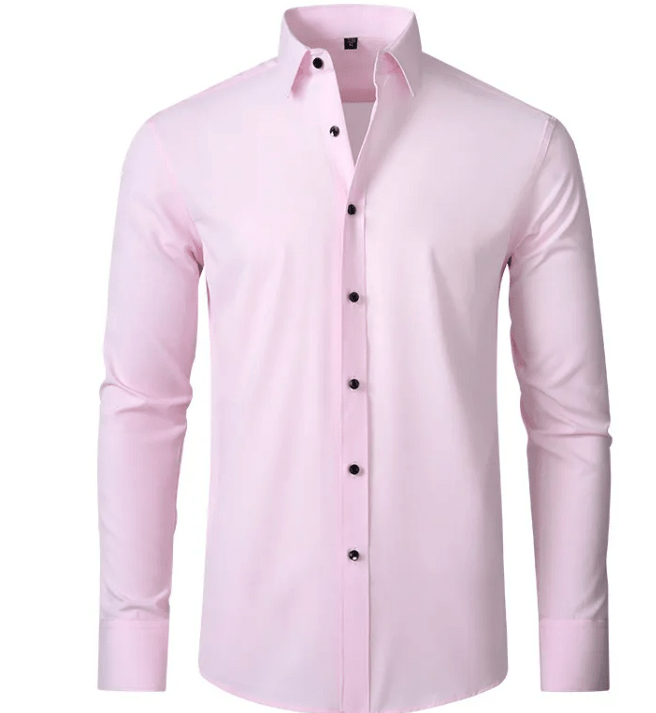 Men's Slim Cut Wrinkle-Free Stretch Business Shirt – No-Iron Long Sleeve Dress Shirt - Trusted Best Sellers™