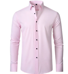Men's Wrinkle-Free Stretch Business Shirt – Non-Iron Long Sleeve Dress Shirt