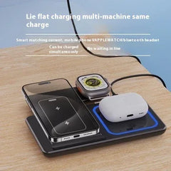 3 In 1 LED Fast Wireless Charger Stand Foldable Charging Station - Trusted Best Sellers™