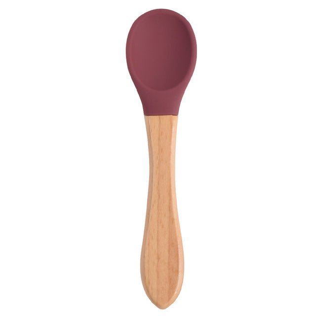 The Picky™ Soft Bite™ Food-Grade Silicone Training Spoon with Natural Wooden Handle for Infants & Toddlers - Trusted Best Sellers™