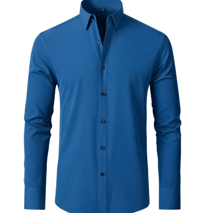 Men's Slim Cut Wrinkle-Free Stretch Business Shirt – No-Iron Long Sleeve Dress Shirt - Trusted Best Sellers™