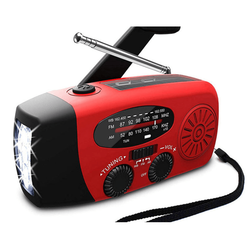 Displays red radio flashlight.
