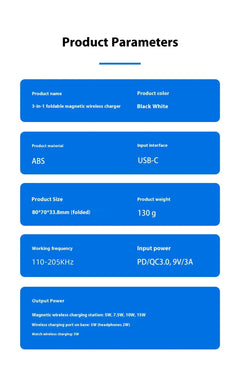 3 IN 1 FOLDABLE WIRELESS CHARGER - Trusted Best Sellers™