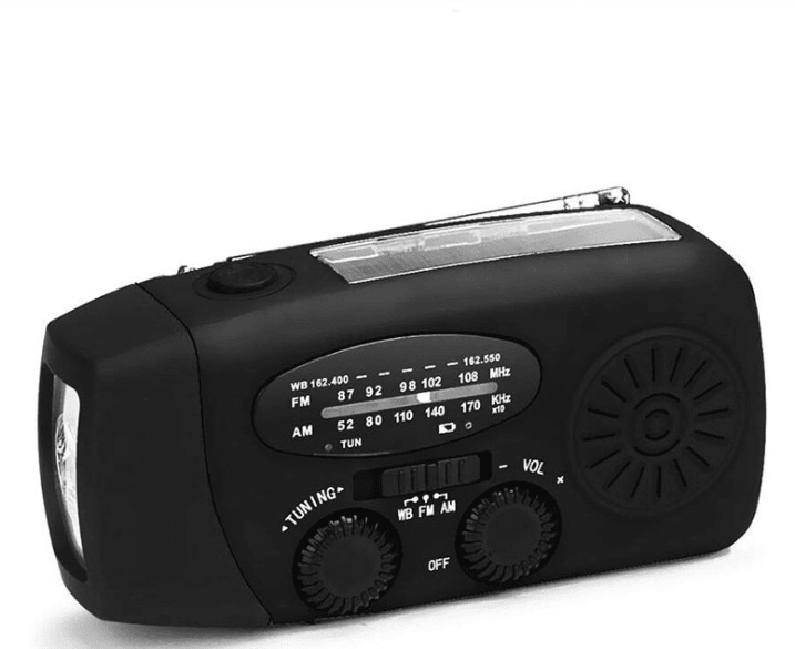 Displays red radio flashlight.