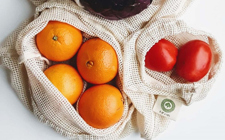 Organic Cotton Mesh Bag with Fruit