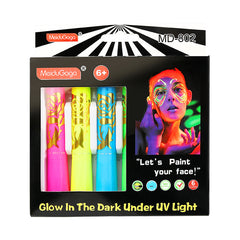Glow-in-the-Dark Face Paint Crayon Set for Halloween