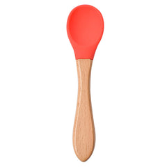 Soft Bite: Food-Safe Silicone Wide Grip Training Spoon for Infants and Toddlers