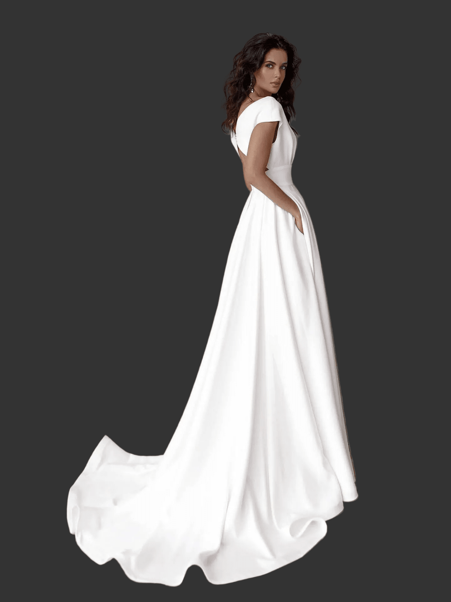 The Roxane™ Elegant Women's V-Neck Ruffle Hem Midi Dress - Trusted Best Sellers™