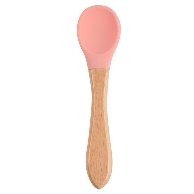 The Picky™ Soft Bite™ Food-Grade Silicone Training Spoon with Natural Wooden Handle for Infants & Toddlers - Trusted Best Sellers™