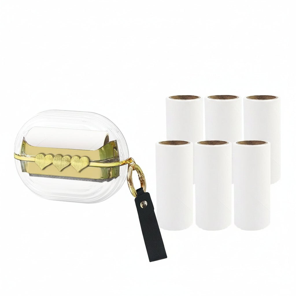 Set of 2 Mini Portable Travel Lint Rollers with Replacement Rollers – 8-Pack - Trusted Best Sellers™
