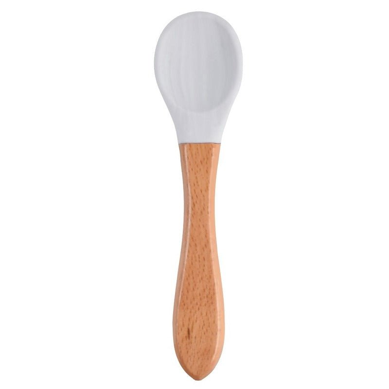 The Picky™ Soft Bite™ Food-Grade Silicone Training Spoon with Natural Wooden Handle for Infants & Toddlers - Trusted Best Sellers™