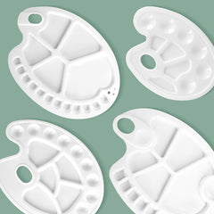 Plastic Flower-Shaped Oval Palette for Watercolor Painting