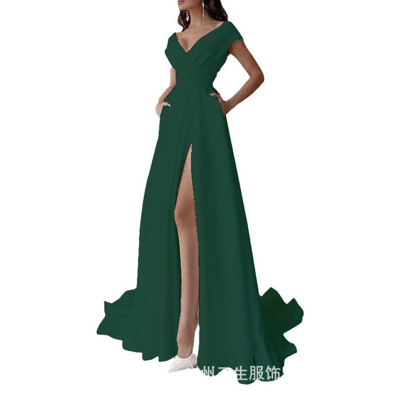 The Roxanne™ Elegant Women's V-Neck Ruffle Hem Midi Dress - Trusted Best Sellers™. All Rights Reserved. Trusted Best Sellers LLC.