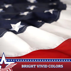 USA Pleated Fan Flag Star 1.5x1.5FT Center Quarter Circle Embroidered Polyester