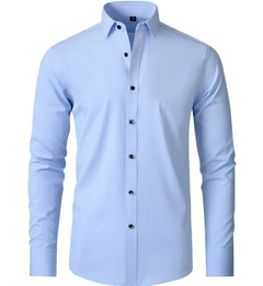 Men's Wrinkle-Free Stretch Business Shirt – Non-Iron Long Sleeve Dress Shirt