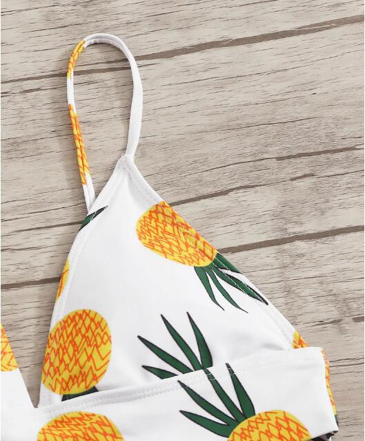 Fru-kini Watermelon/Pineapple Print Bikini - U.S. Sizes 6 - 10 - Playful Summer Vibes in Red & Yellow - Comfortable Polyester Fabric - Sizes S, M, L - Perfect Beach Wardrobe Piece - Trusted Best Sellers™