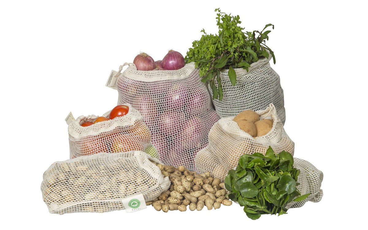 Organic Cotton Mesh Bag with Vegetables