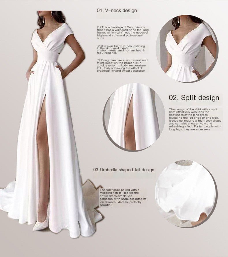 The Roxane™ Elegant Women's V-Neck Ruffle Hem Midi Dress - Trusted Best Sellers™